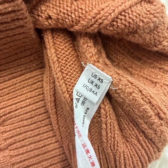 Twee Boho indie alt cute orange cable knit short sleeve sweater Size S - Picture 7 of 7